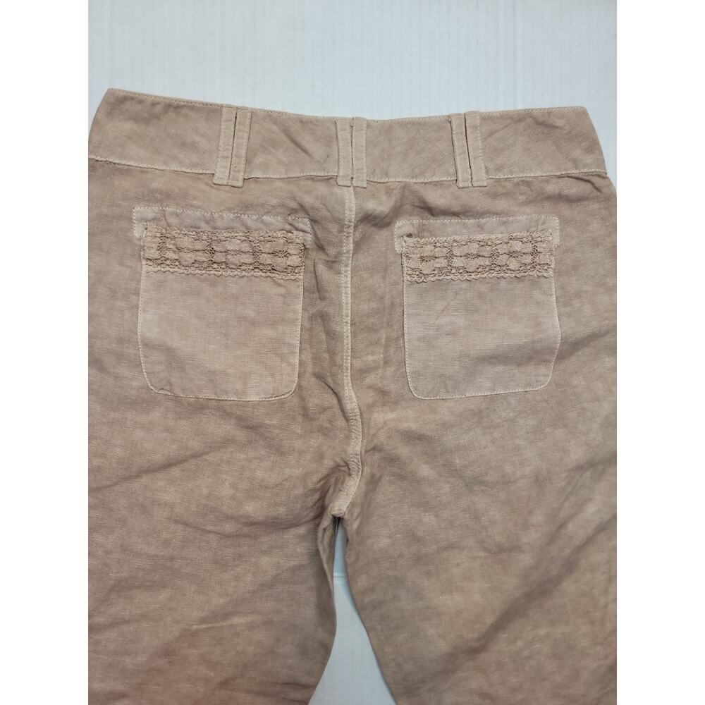 Sundance Pants Womens 6 Organia Lace Panel Linen Blend Relaxed Straight Bohemian - Picture 8 of 8